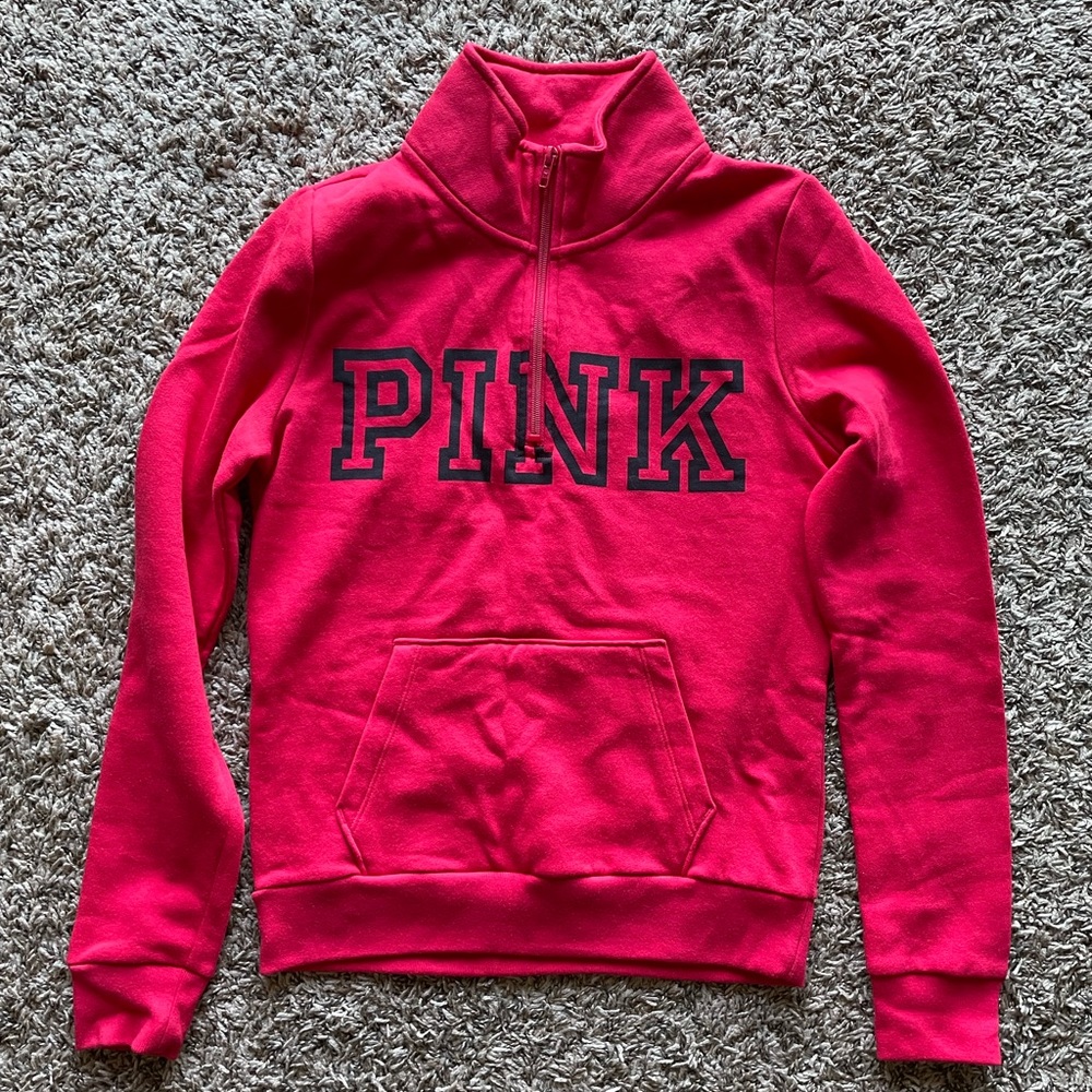 NWT PINK Half Zip Sweatshirt XS